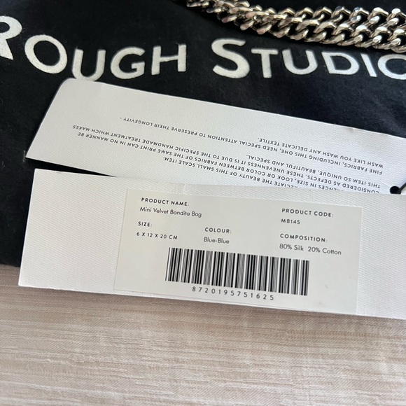Rough studios blue blue mini velvet bandita bag - Picture 3 of 3
